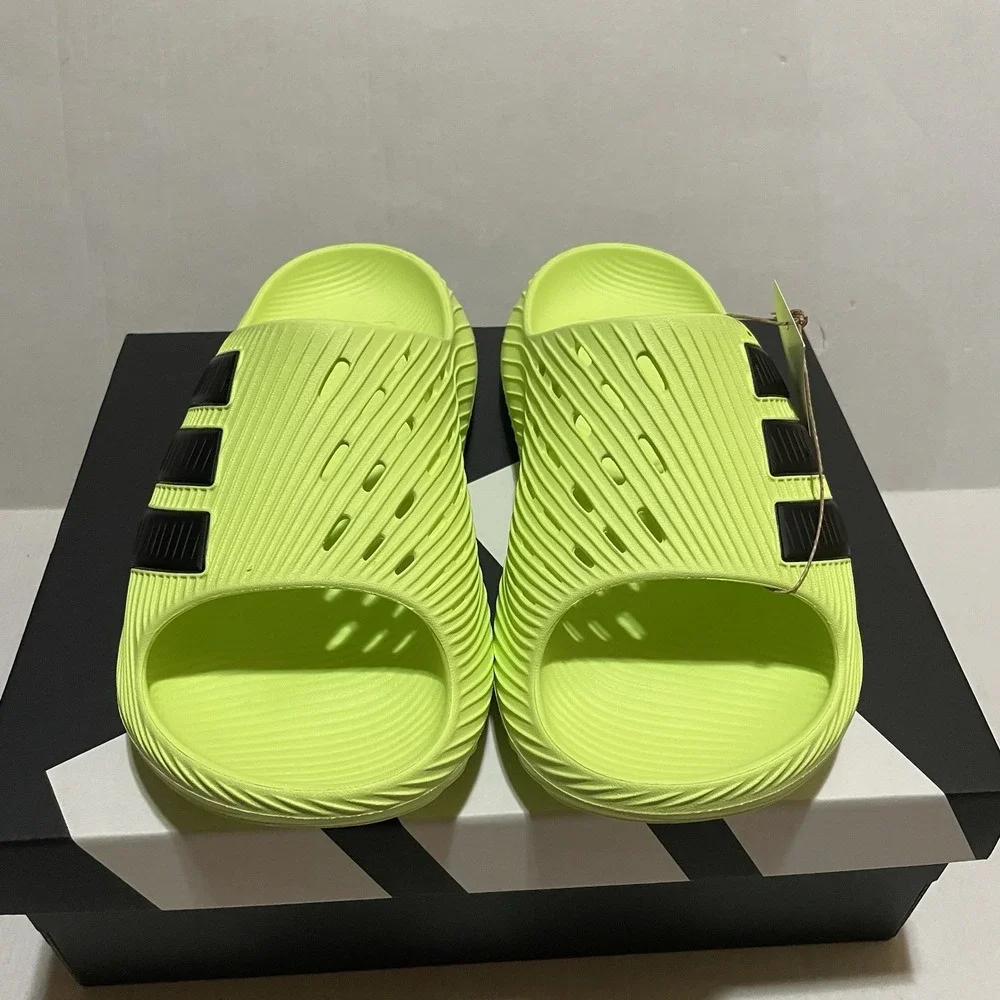 Adidas Pure Chill Slides Mens Size 8 Neon Lime Green Slip On Sandals KH6736 NEW
